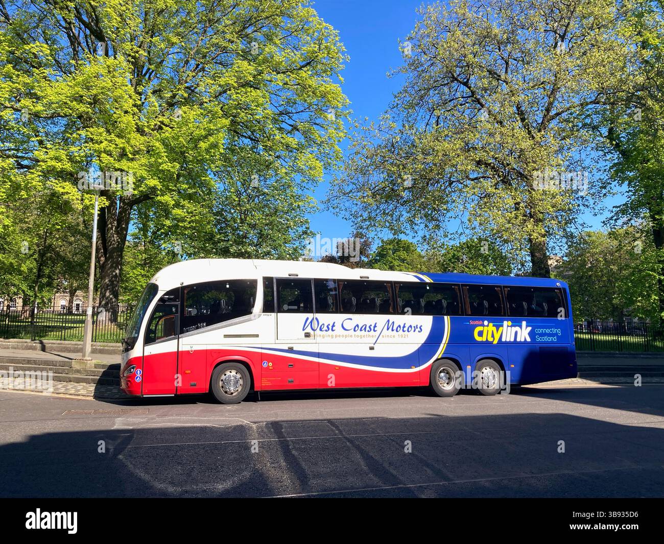 West Coast Motors Citylink bus, parked in Charlotte Square, Edinburgh Scotland - Smartphone Captured Stock Image