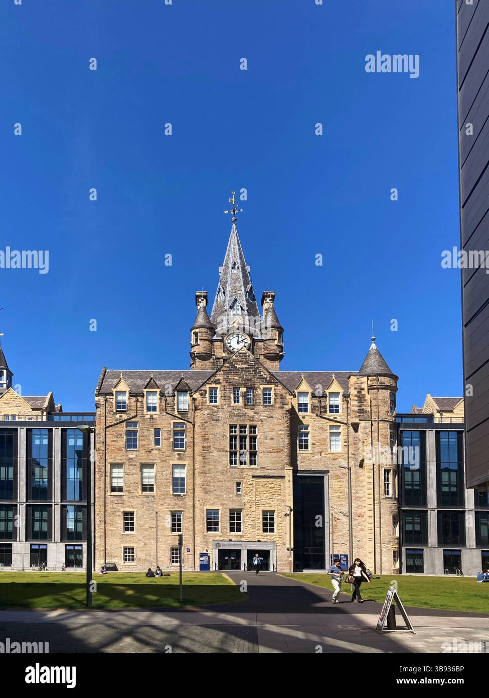 Edinburgh Futures Institute (EFI) at the University of Edinburgh, viewed from the modern Quartermile development, Edinburgh Scotland - Smartphone Captured Stock Image