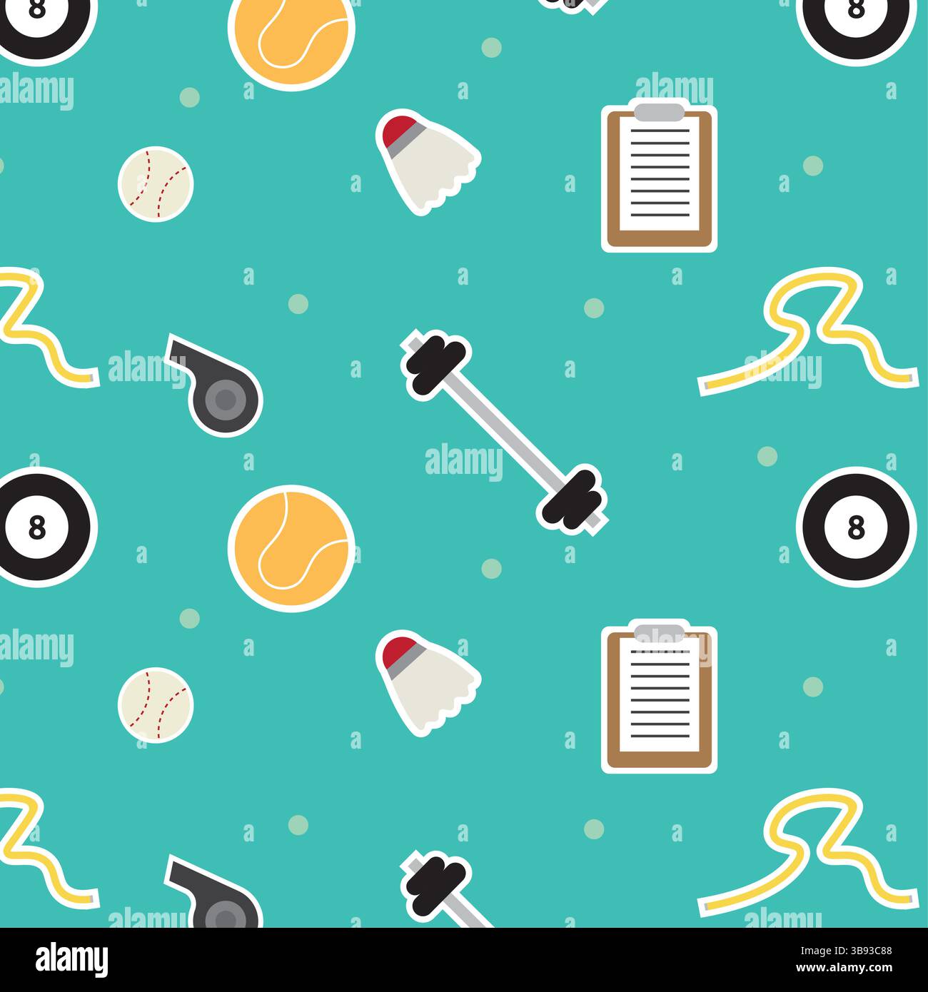 Seamless pattern with sports icons. Vector illustration Stock Vector