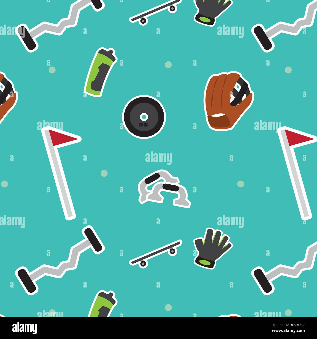 Various sports objects pattern. Vector illustration Stock Vector Image ...