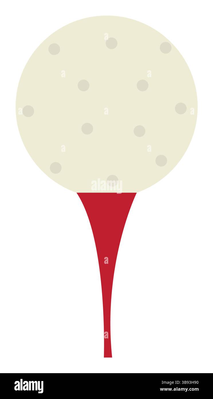 Golf ball on red tee icon. Vector illustration Stock Vector