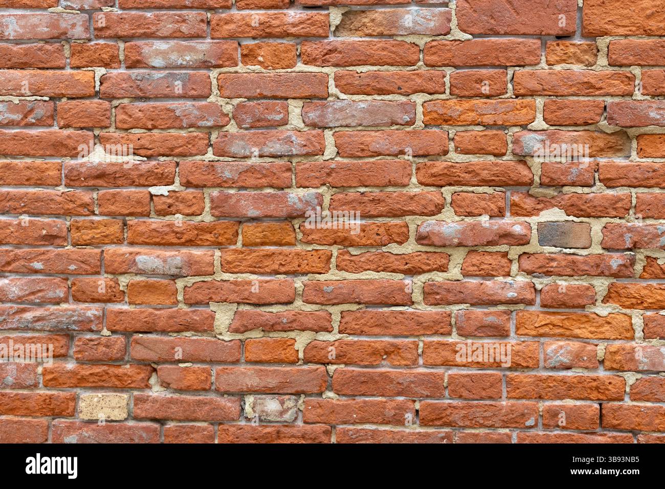 Red Brick Wall with Rough Texture Stock Photo
