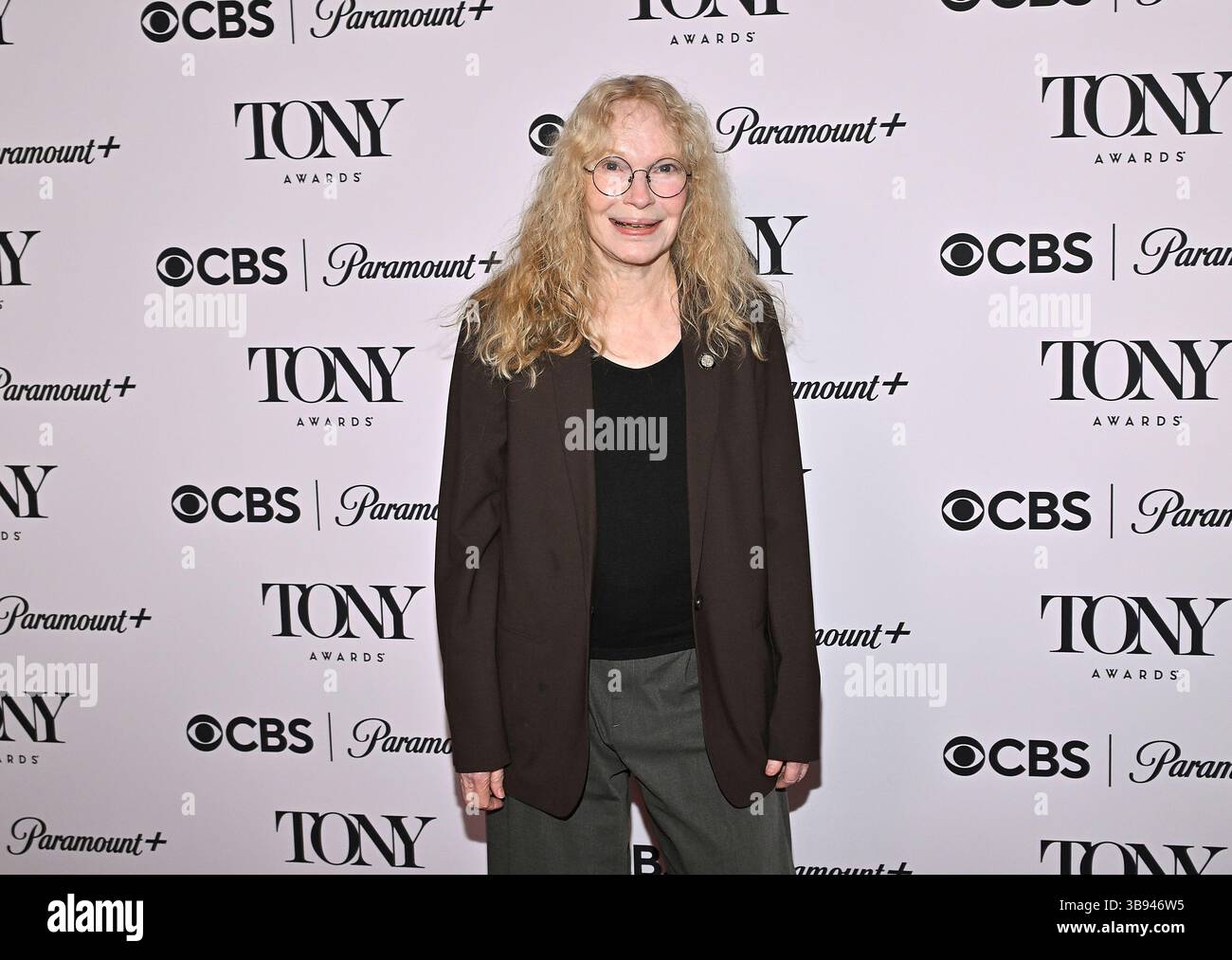 Mia Farrow attends the 78th Annual Tony Awards Meet the Nominees press ...