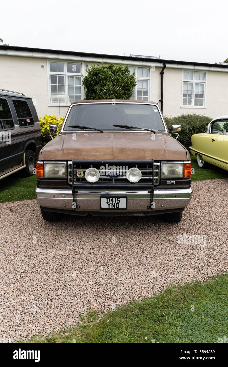 Bristol, UK- August 11, 2024: Front of Old brown 8th Generation 1980s ...