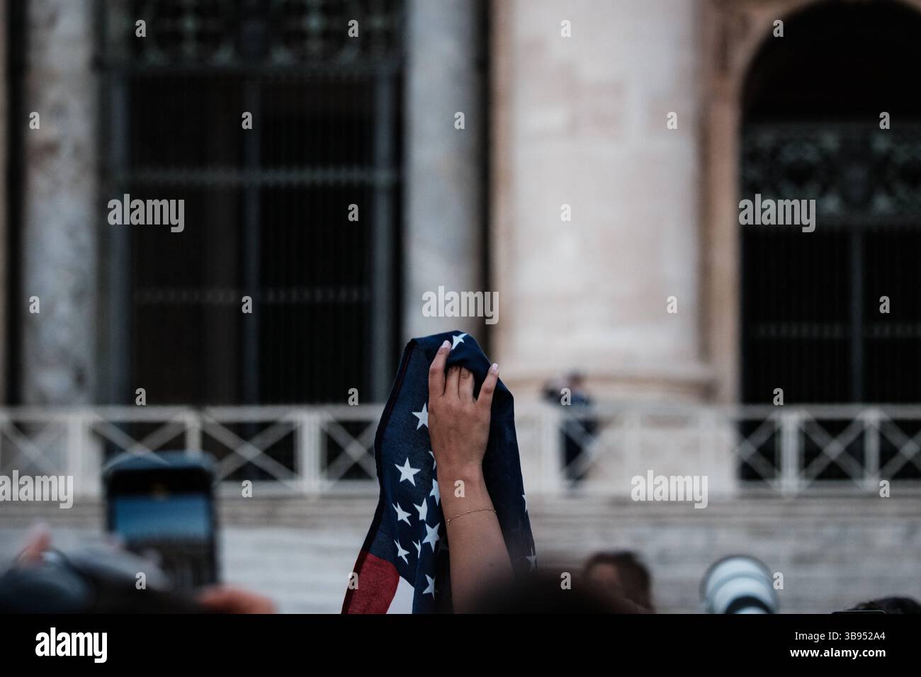 Pope Roma Flag Vatican, an American flag is waved in St. Peter s Square, after the ...