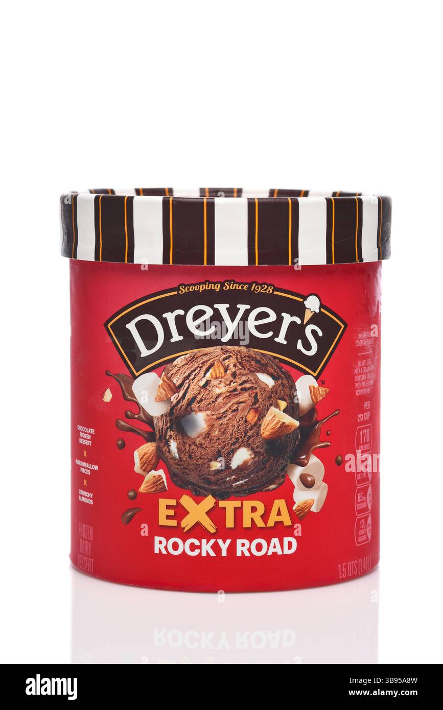 IRVINE, CALIFORNIA 8 MAY 2025 A carton of Dreyers Extra Rock Road