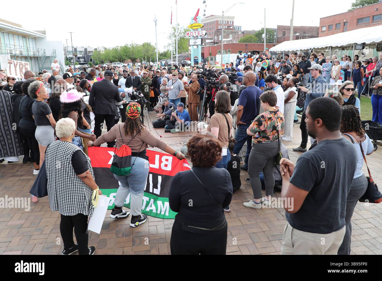 A crowd assembles to show support during a community rally in honor of ...