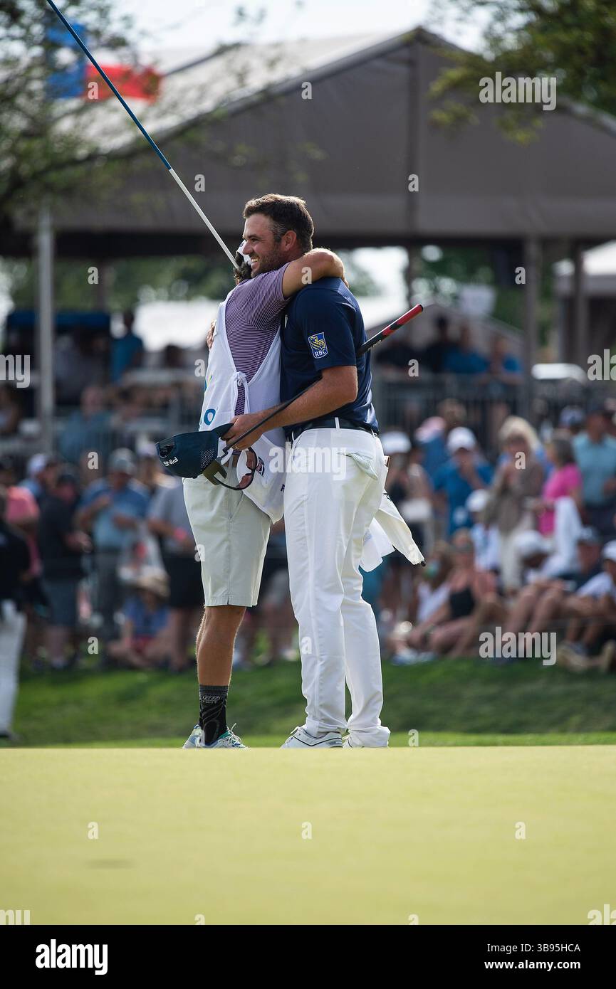 April 02, 2023: Corey Conners takes the championship win at the Valero Texas Open, TPC San Antonio Oaks Course. San Antonio, Texas. Mario Cantu/CSM (Credit Image: Stock Photo