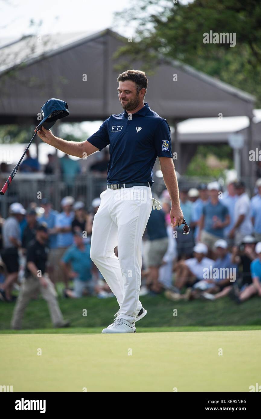 April 02, 2023: Corey Conners takes the championship win at the Valero Texas Open, TPC San Antonio Oaks Course. San Antonio, Texas. Mario Cantu/CSM (Credit Image: Stock Photo