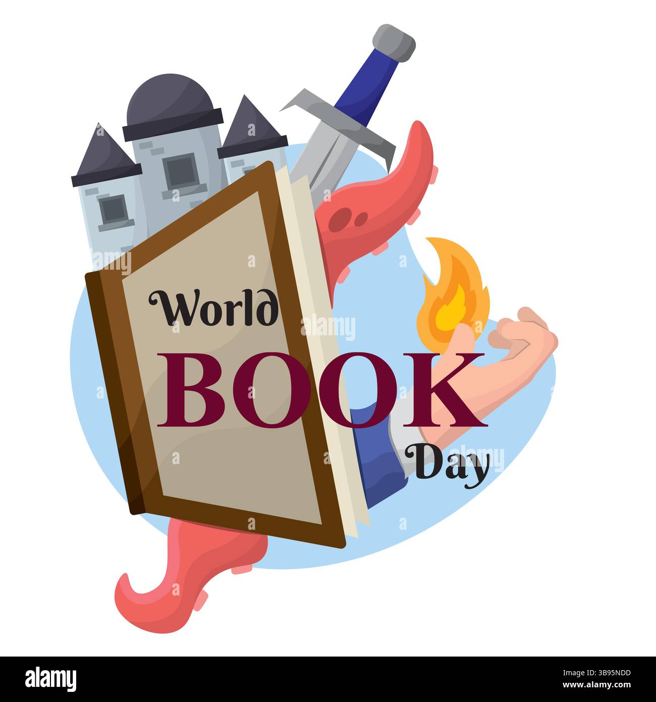 Dragon castle book scene. Vector illustration Stock Vector Image & Art ...