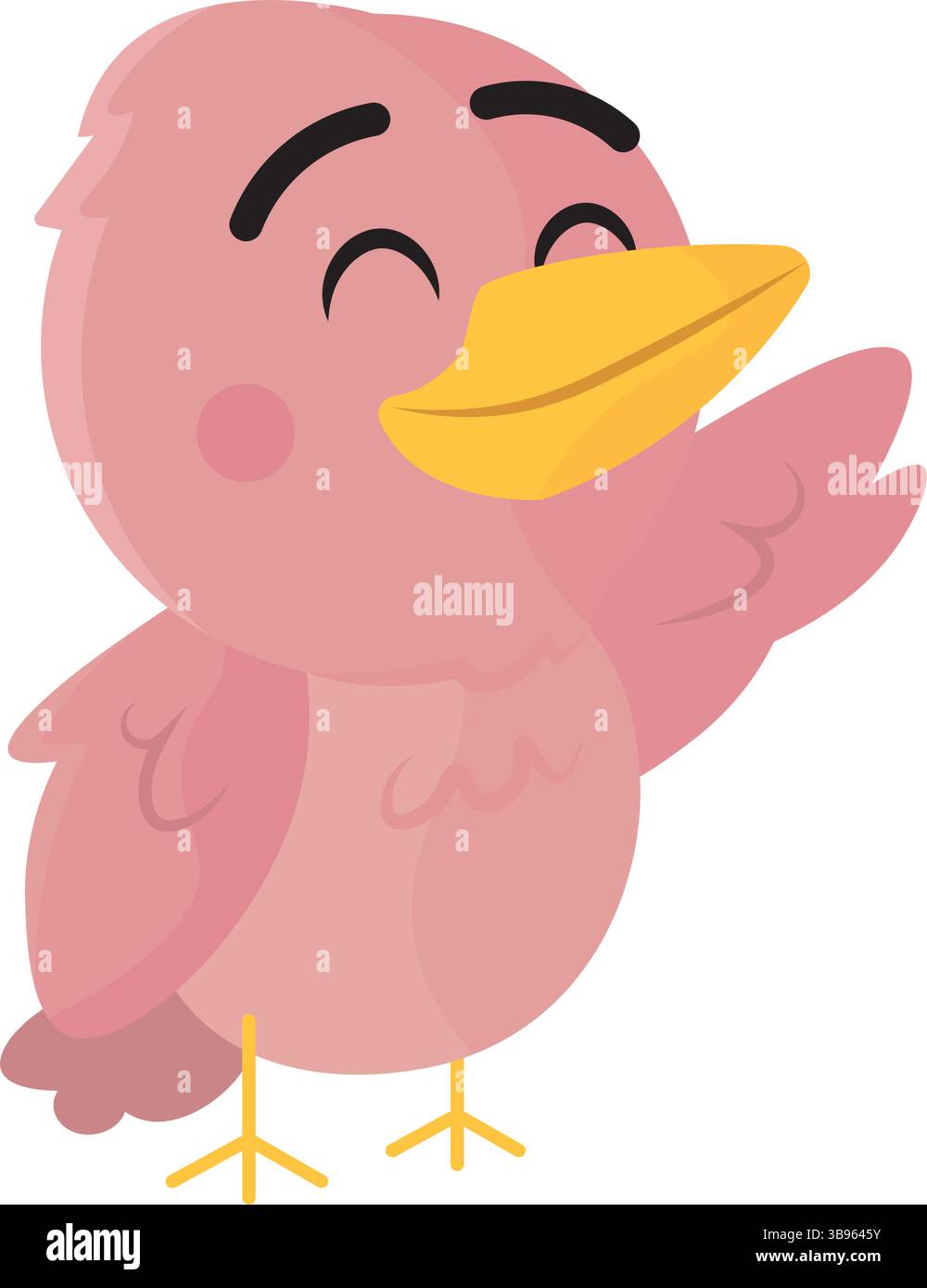 Cute pink bird smiling. Vector illustration Stock Vector Image & Art ...