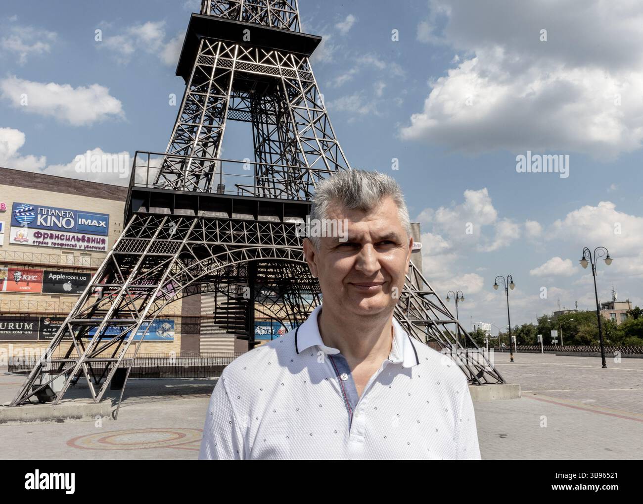 July 15, 2022, Kharkiv, Kharkiv, Ukraine: Oleksandr Vasilyevich, the manager of the ''French Boulevard'' shopping center in Kharkiv..As war continues to rage in eastern Ukraine, some economic actors locals are concerned about the long-term consequences of the conflict on the attractiveness of territories close to Russia. Report from Kharkiv, the country's second largest city.  (Credit Image: © Sadak Souici/ZUMA Press Wire) Stock Photo