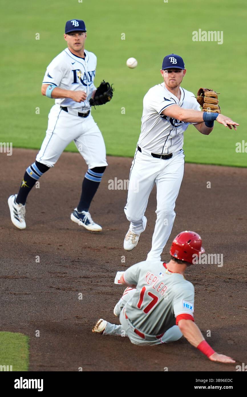Tampa Bay Rays second base Curtis Mead forces Philadelphia Phillies ...