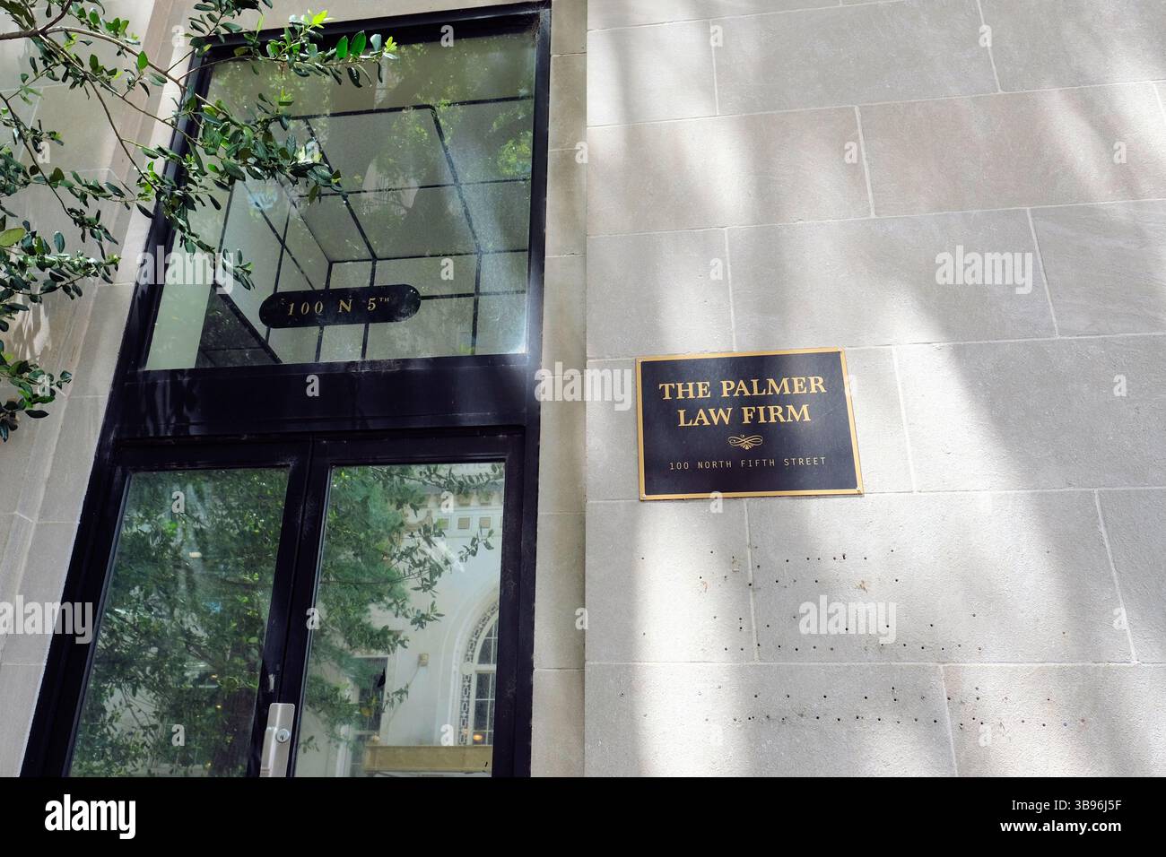 The Palmer Law Firm in downtown Richmond, Virginia; criminal defense lawyers providing legal advice and counsel; attorney, attorneys. Stock Photo