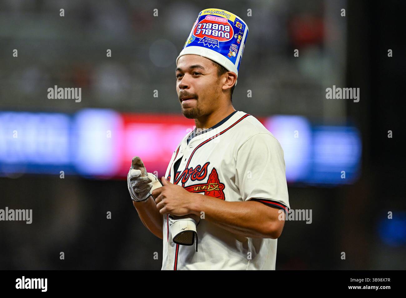 ATLANTA, GA – MAY 08: Atlanta catcher Drake Baldwin (30) reacts after ...