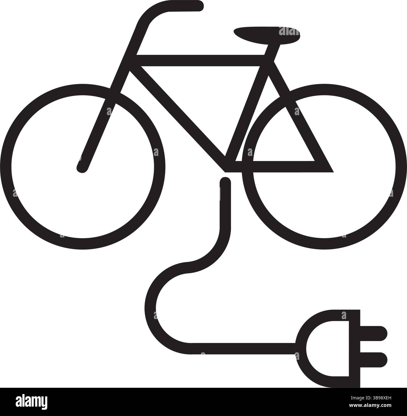 electric bicycle, e-bike icon on white background Stock Vector