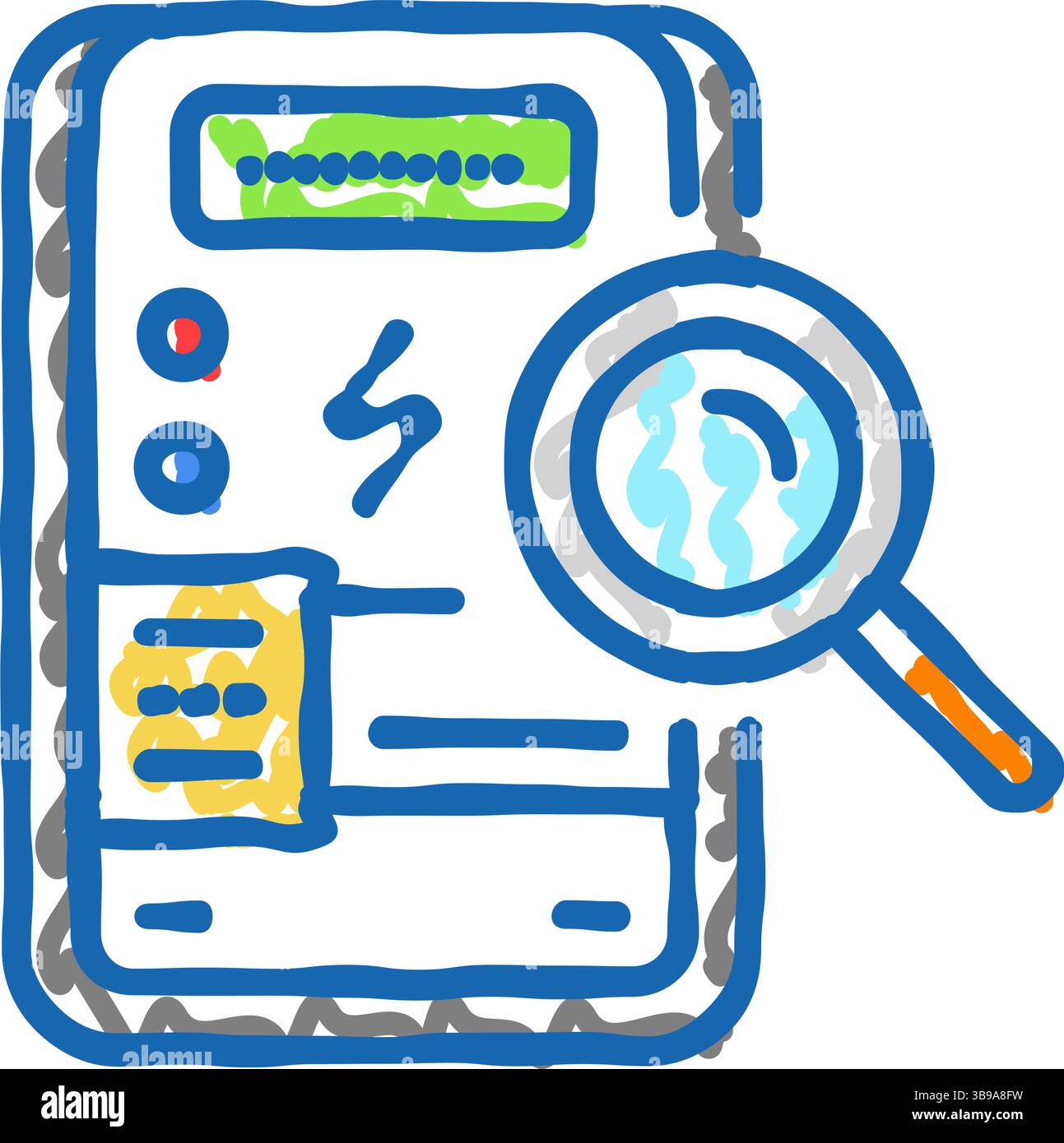 energy consumption analysis icon doodle illustration Stock Vector Image ...