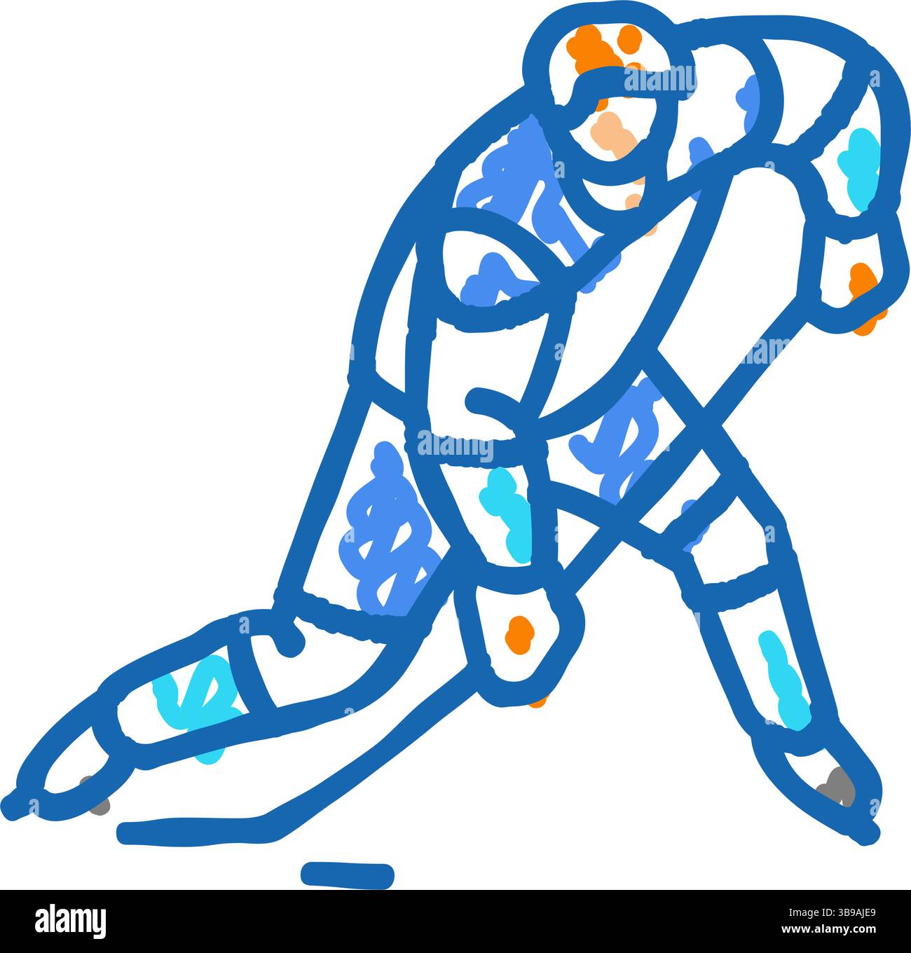 slap shot ice hockey sport game icon doodle illustration Stock Vector ...