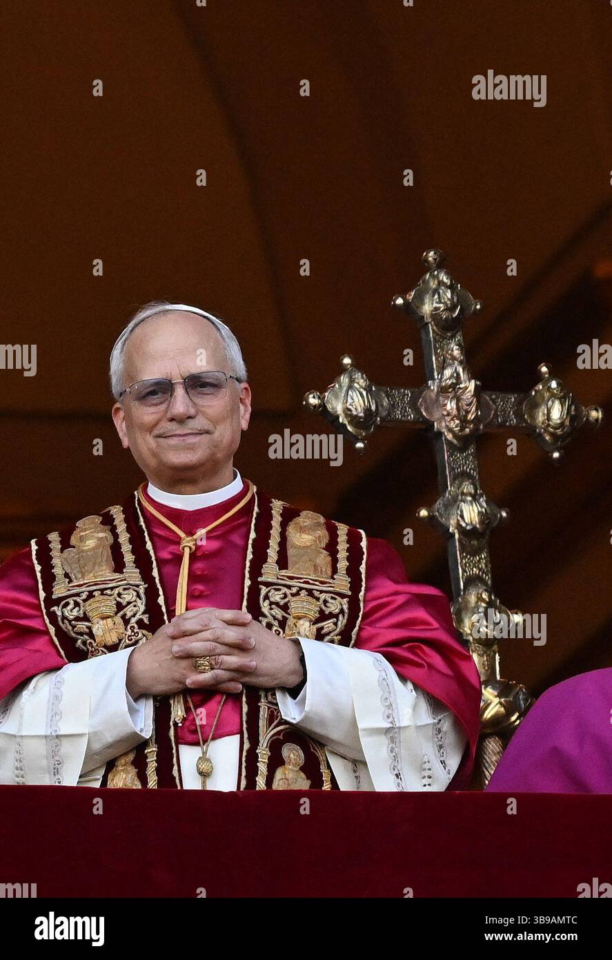 New pope Leo XIV appears at the central Loggia of St. Peter's Basilica ...