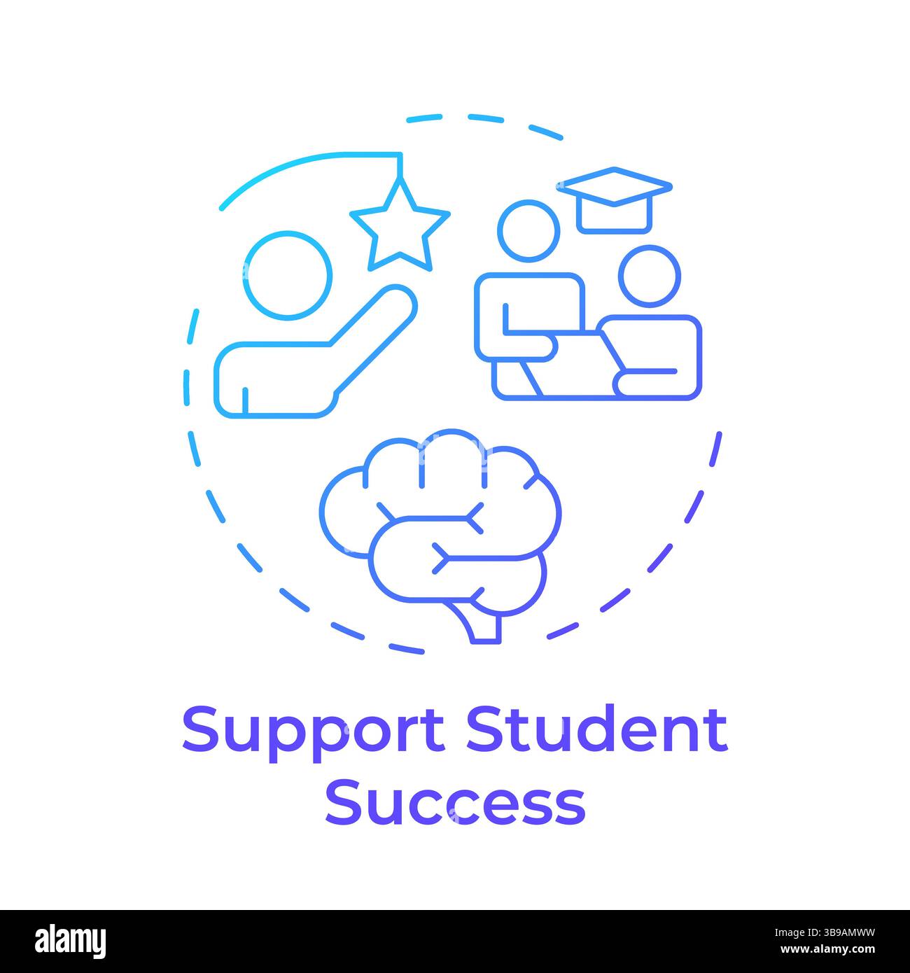 Support student success blue gradient concept icon Stock Vector