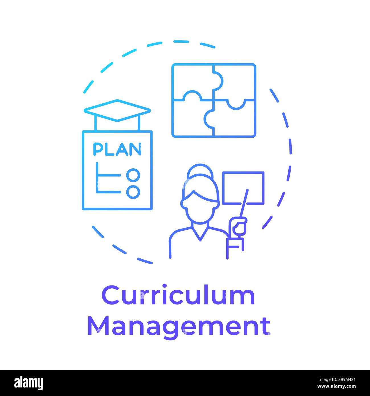 Curriculum management blue gradient concept icon Stock Vector