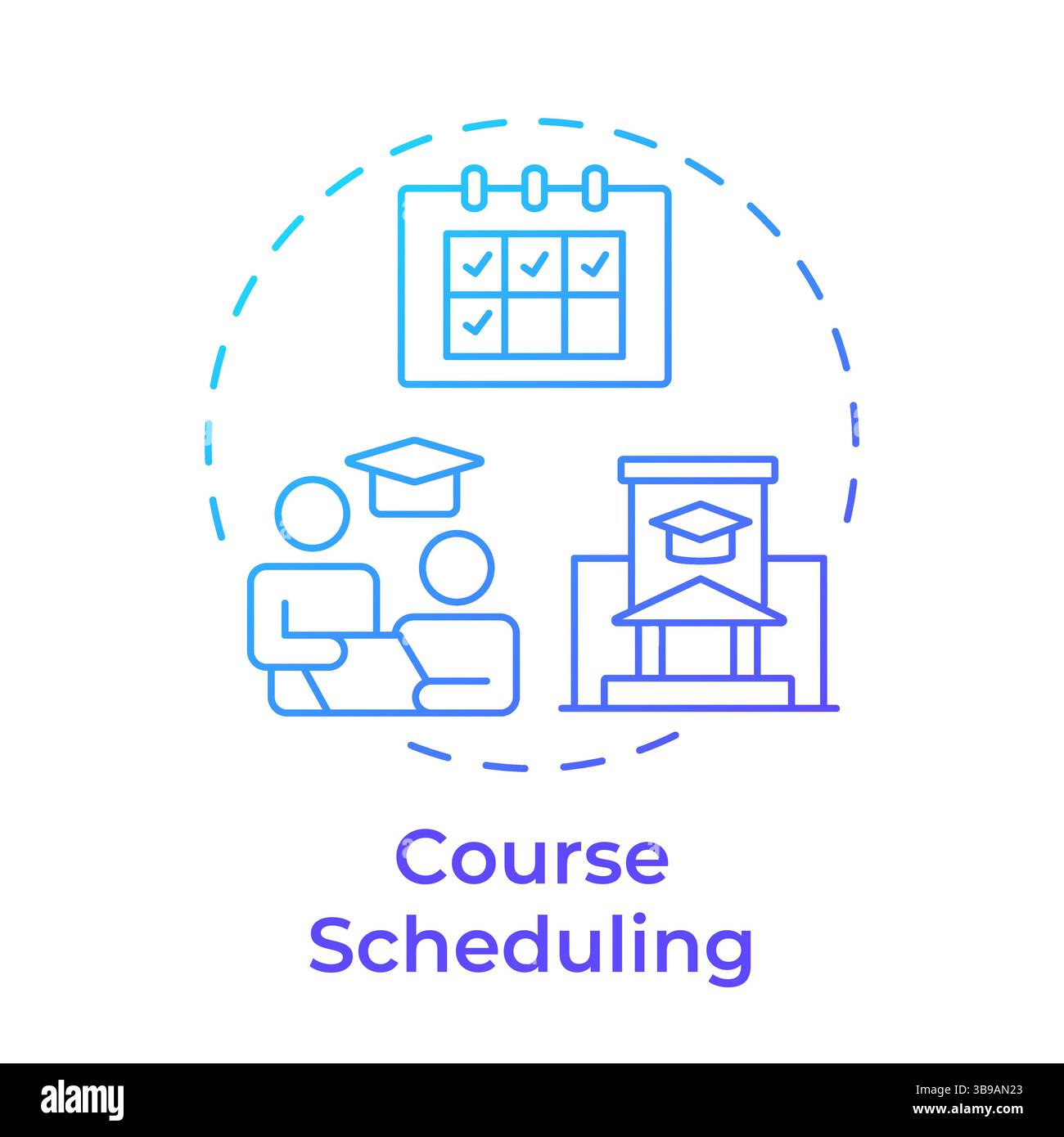 Course scheduling blue gradient concept icon Stock Vector