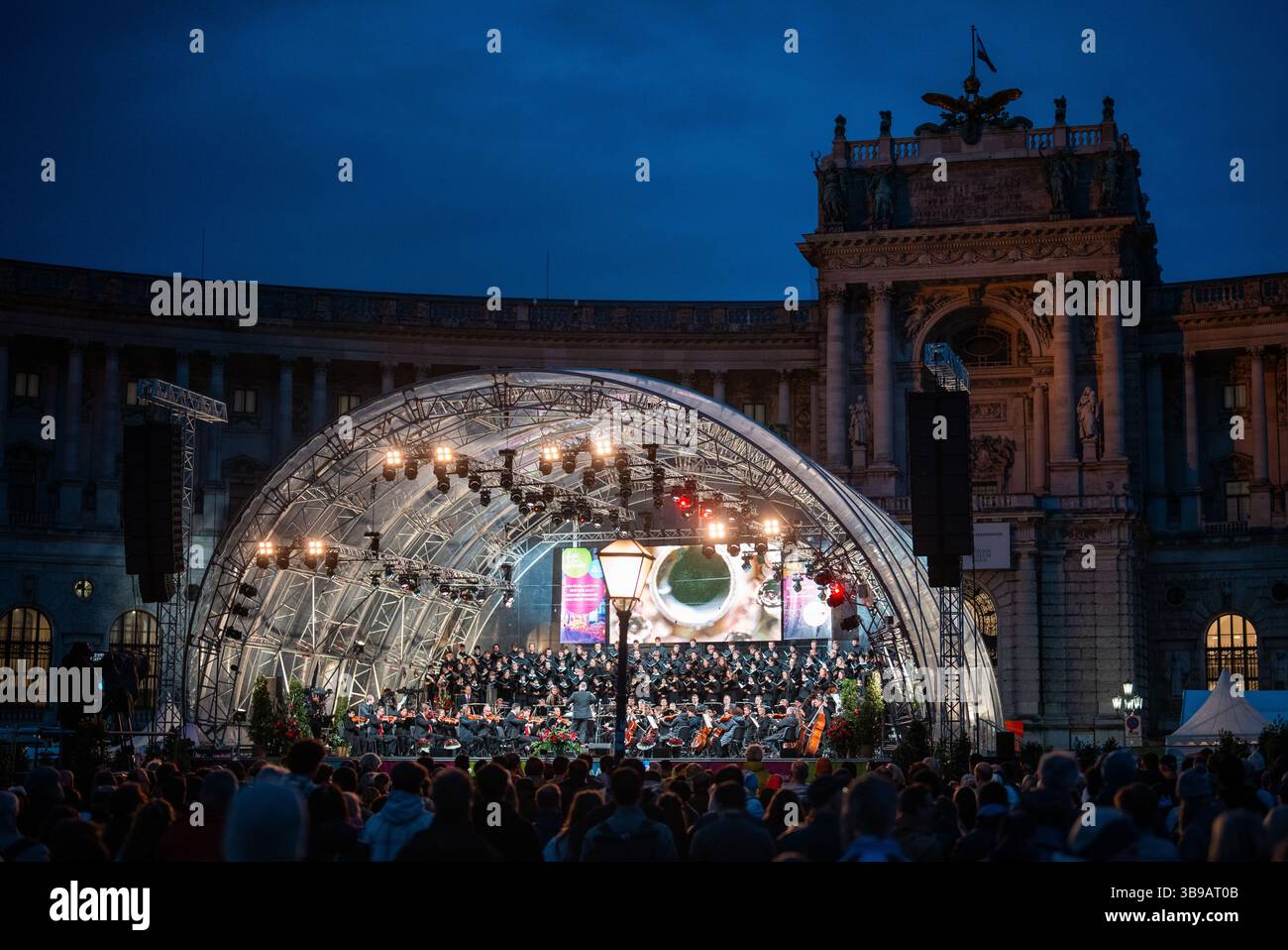 Vienna Fest The Vienna Symphony Orchestra on Thursday, May 8, 2025, on stage at the ...