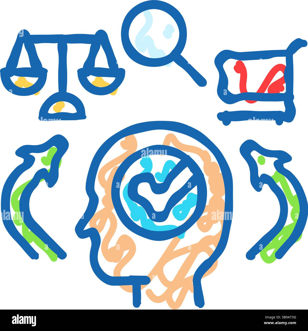 consumer behavior icon doodle illustration Stock Vector Image & Art - Alamy
