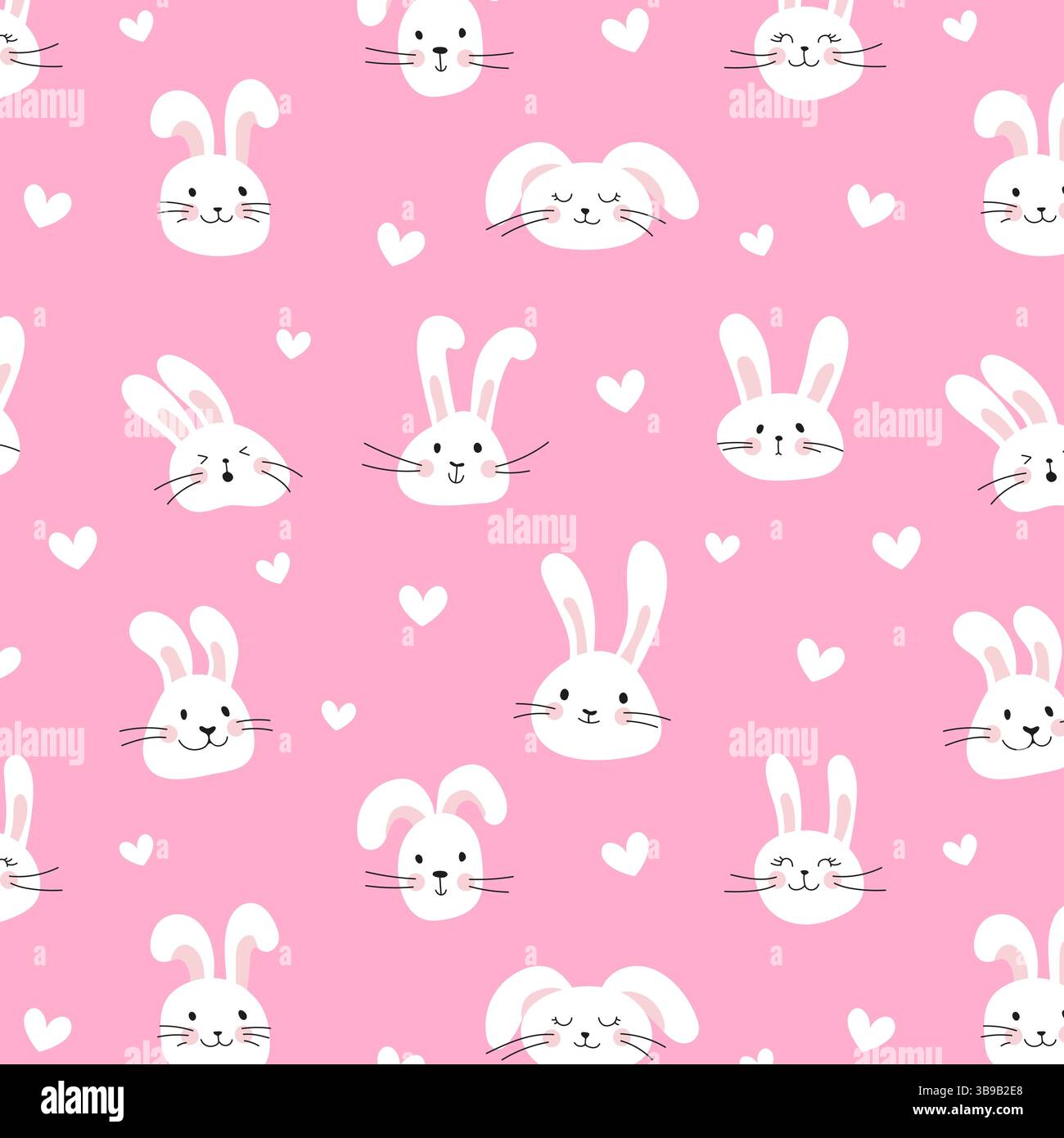 Happy Easter seamless pattern of cute rabbit Stock Vector