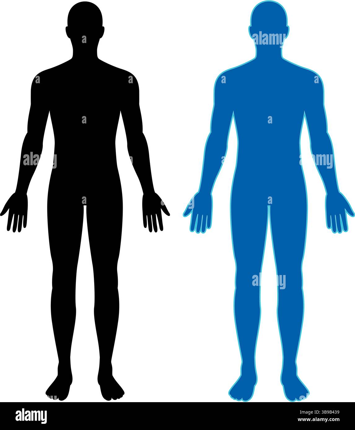 Simple Two Color Human Vector illustration of two human silhouettes in contrasting black and ...
