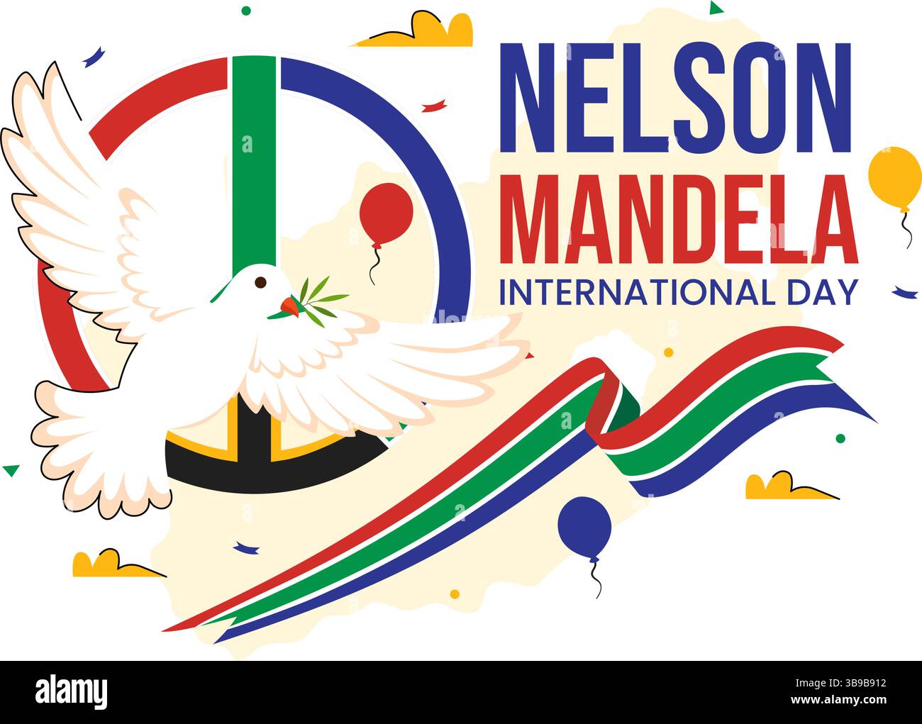 Happy Nelson Mandela International Day Vector Illustration on 18 July ...