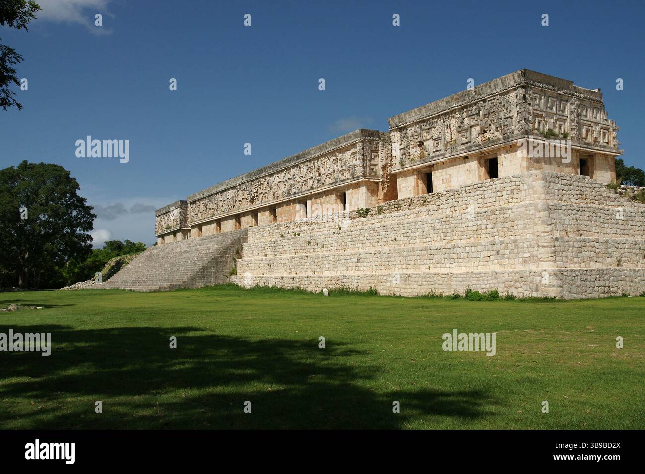 Mexico. Yucatan. Uxmal. The Governor's Palace. Stock Photo