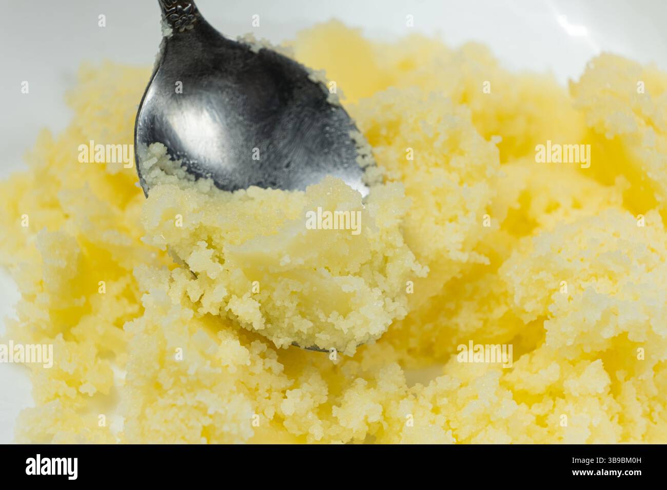 Natural Indian Traditional Ghee Butter Clarified Butter In Spoon Close ...