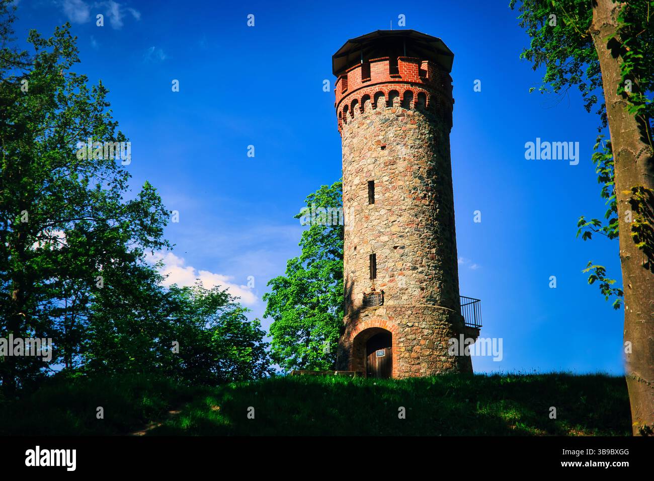 Rapunzelturm - Old Tower in the Park - Askanierturm in Wildau in - Brandenburg - Deutschland - Werbellinsee - Barnim - Biosphärenreservat - Schorfheid Stock Photo