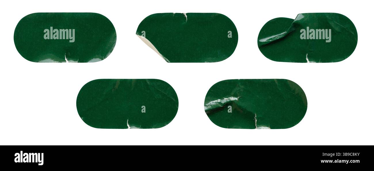 Blank green sticker label set isolated on white background Stock Photo ...