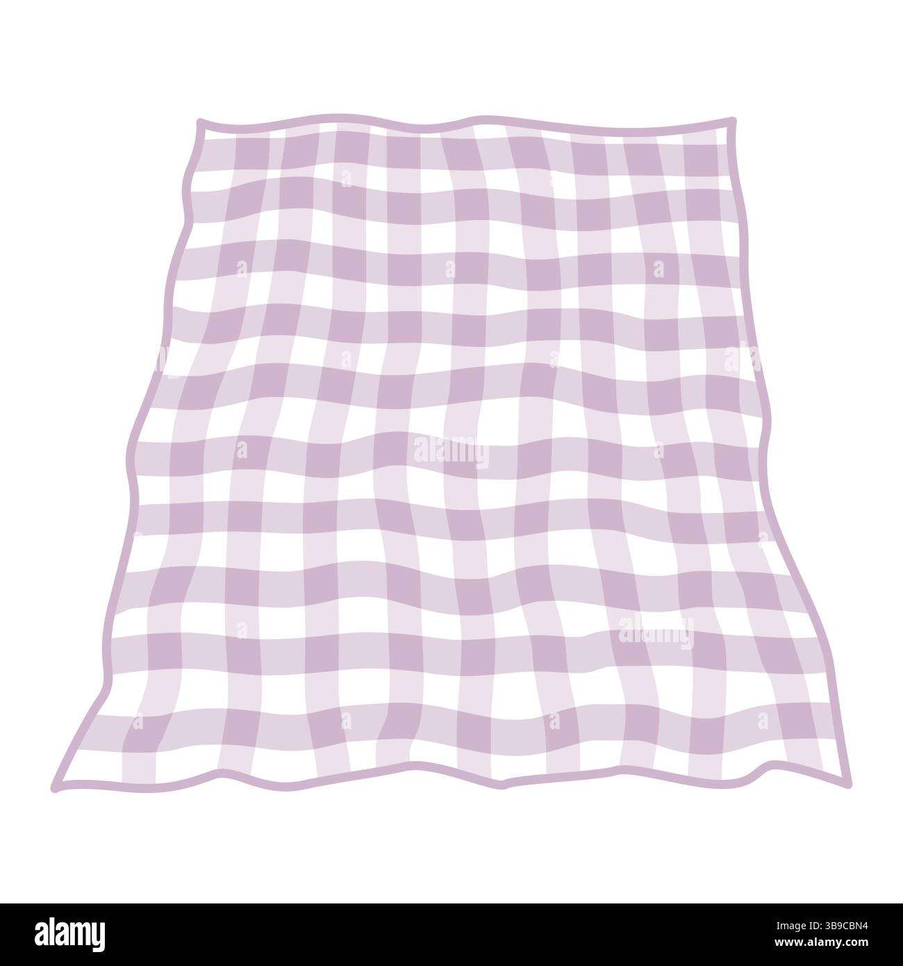 Rolled out checkered plaid isolated illustration. Picnic blanket, vector design element. Stock Vector