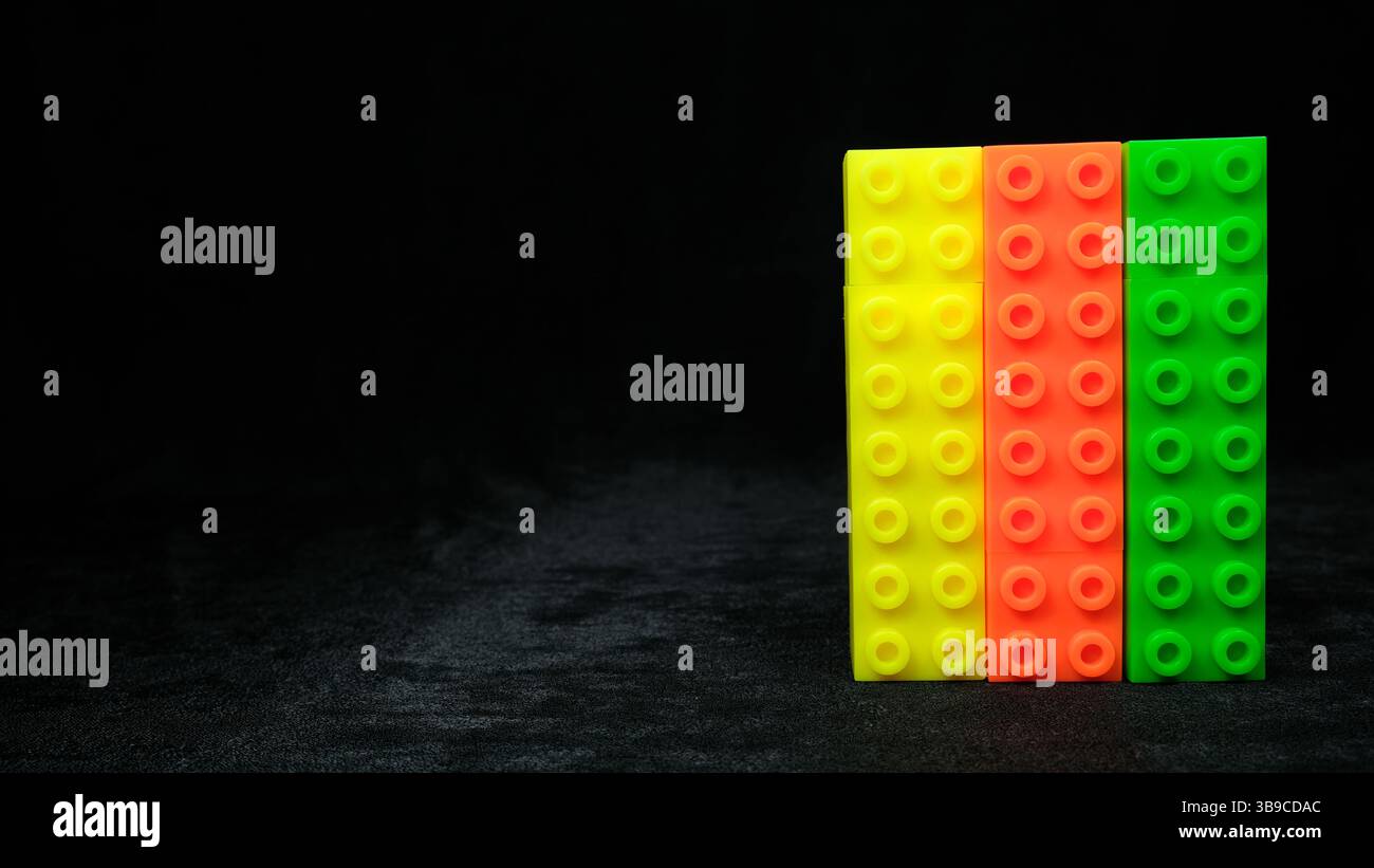Creative neon markers in rectangular shape Stock Photo