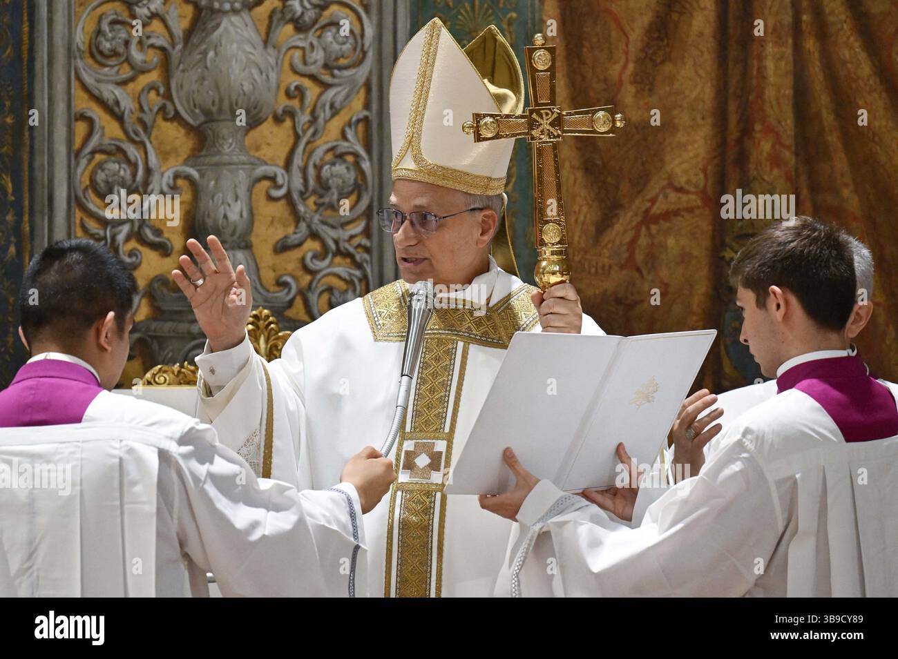 Pope Leo XIV celebrates a Holy Mass with the cardinals in the Sistine ...