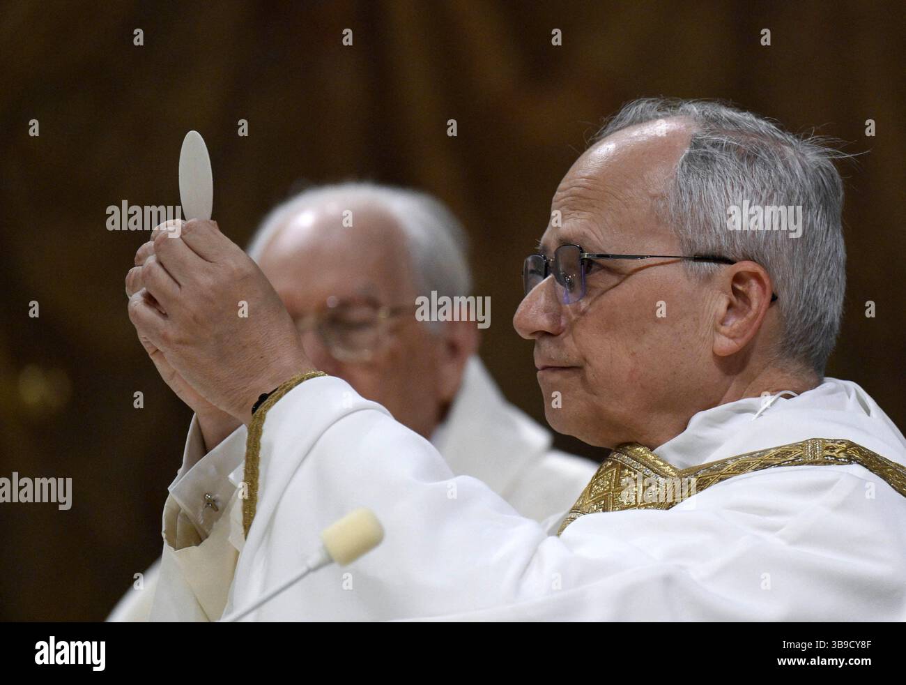 Pope Leo XIV celebrates a Holy Mass with the cardinals in the Sistine ...