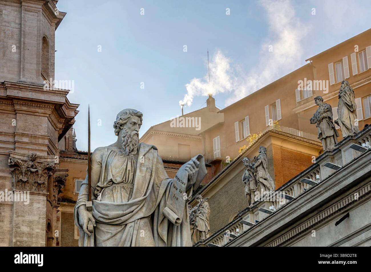 Thousands of faithful gathered in St. Peter’s Square as Cardinal Robert Prevost of the United States was introduced as Pope Leo XIV. Stock Photo