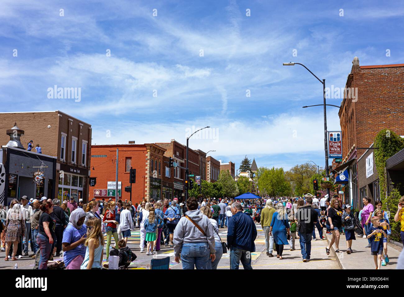 Mount Vernon, Iowa, USA - May 4, 2025: Chalk the Walk Event Stock Photo