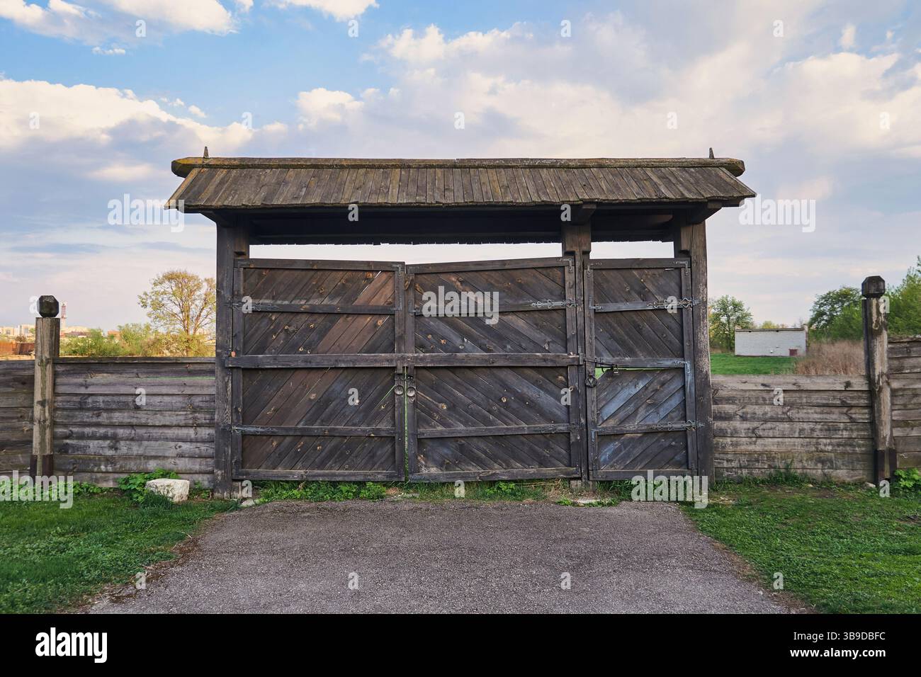 Rustic Wooden Gate in a Rural Setting Stock Photo - Alamy