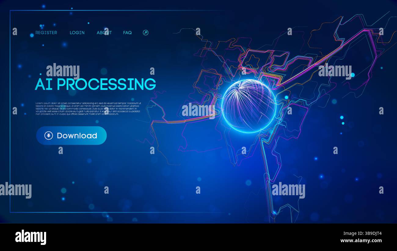 Ai automation and process optimization. Business Ai data mining concept. Machine learning and data analysis technology background. Stock Vector
