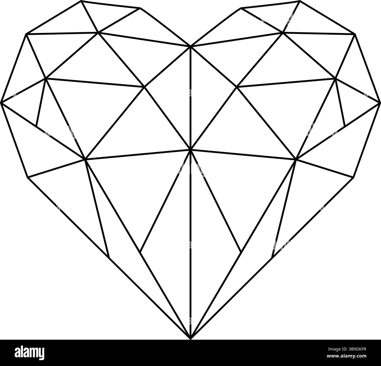 polygon heart shape, geometric triangle love symbol Stock Vector Image ...