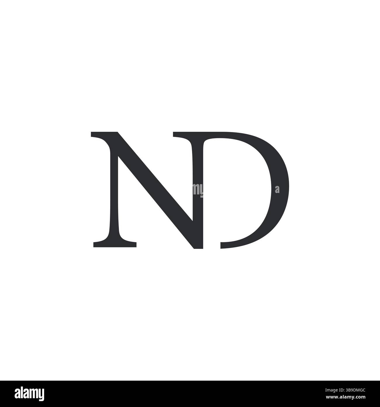Modern Unique Creative ND Letters logo Design. Classic style luxury initials monogram. Stock Vector