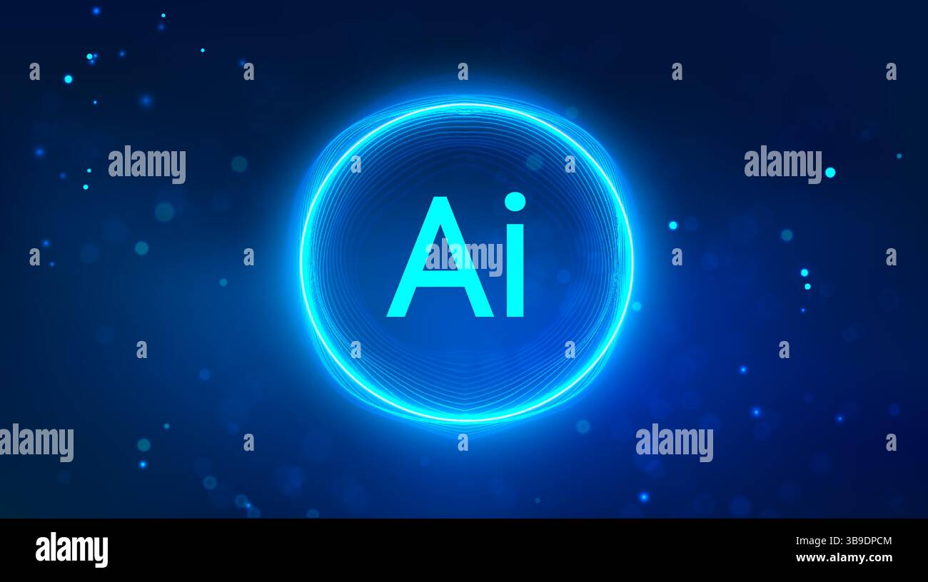 Ai technology background blue. Artificial intelligence Futuristic ...
