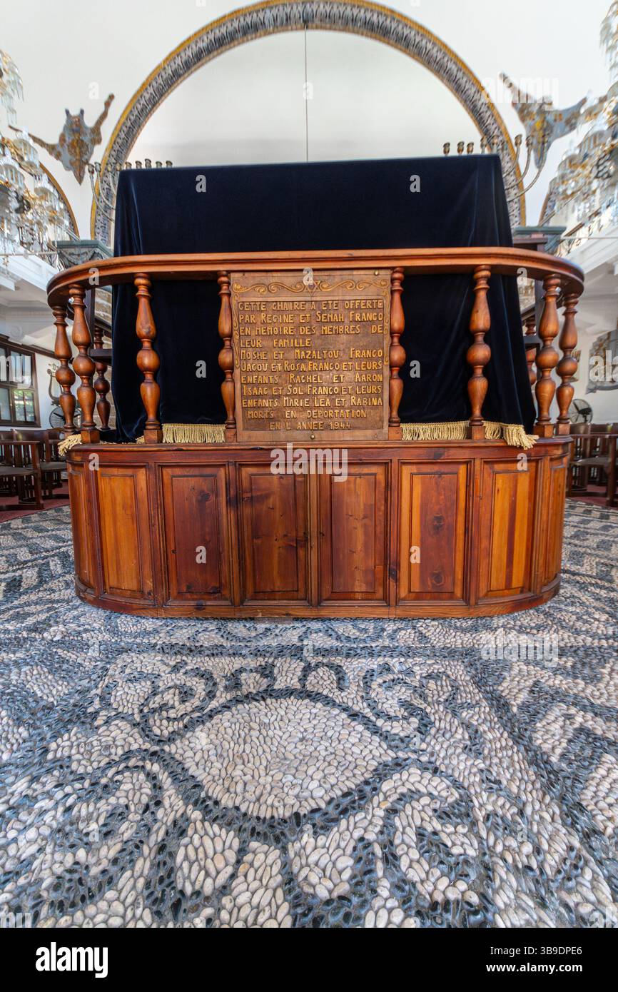 Synagogue Rhodes The Kahal Shalom Synagogue in Rhodes, Greece, with its pebble floor ...