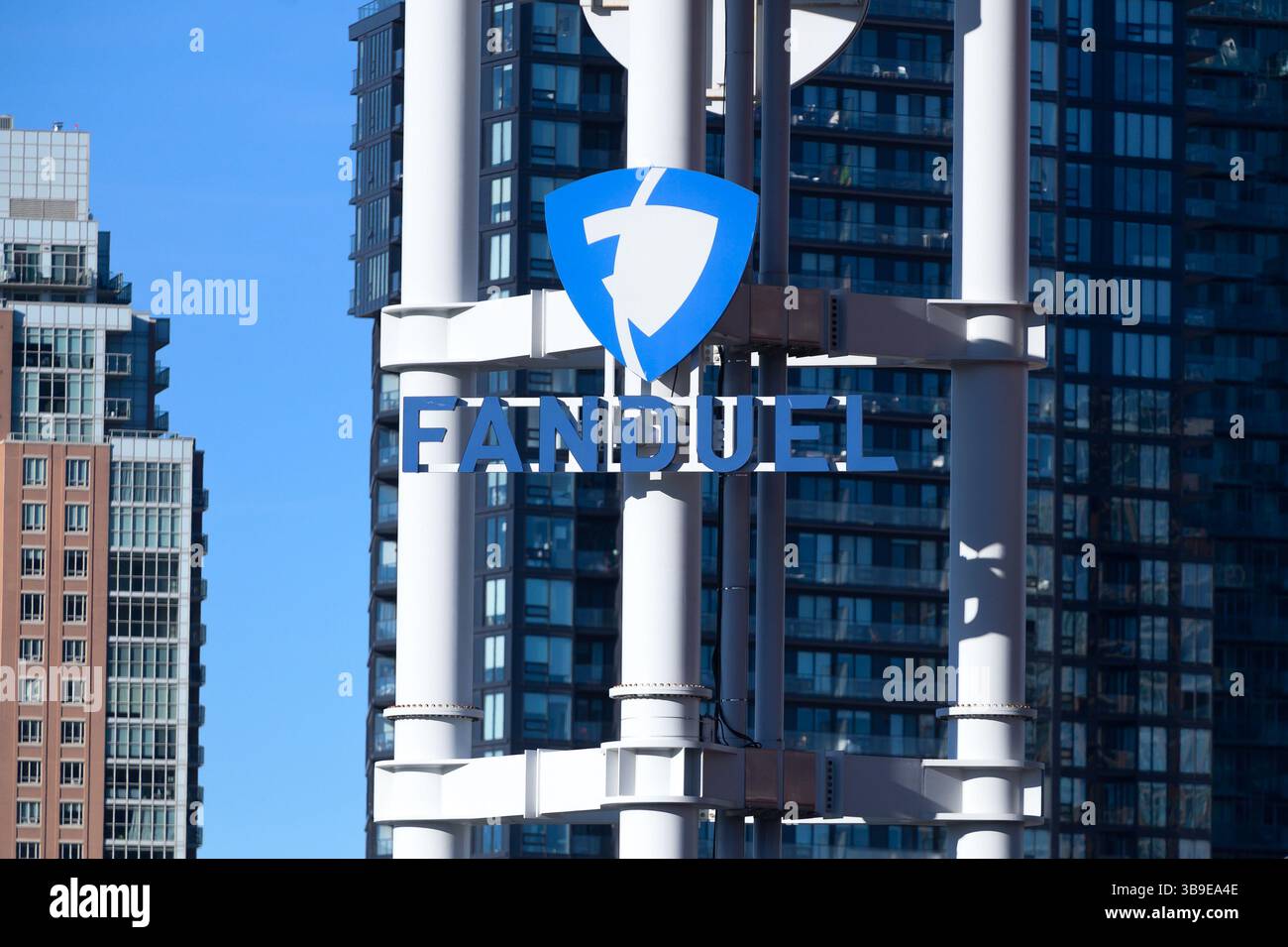 Toronto, ON, Canada – August 5, 2024: View at the Fanduel company sign in Toronto Stock Photo