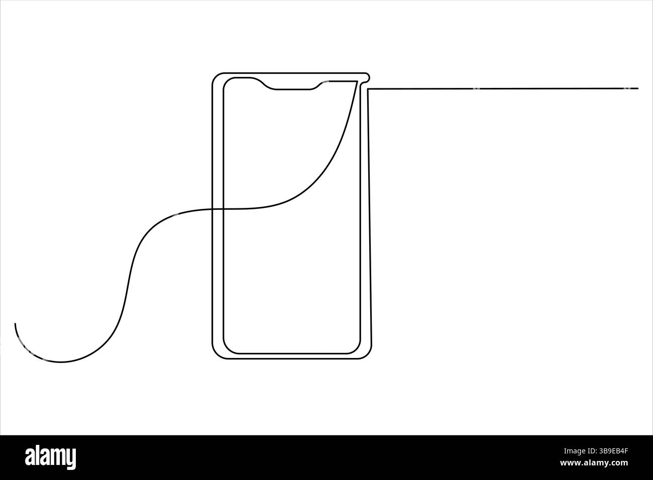 Smart phone icon continuous one line drawing with isolate simple ...