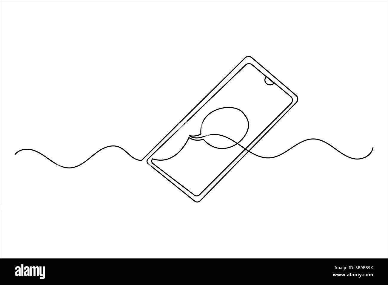 Smart phone icon continuous one line drawing with isolate simple ...